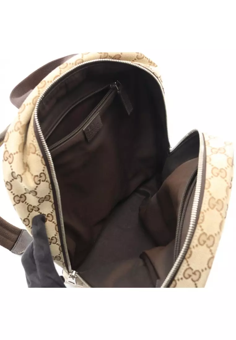 Buy Gucci Pre-Loved Gucci GG canvas Backpack rucksack canvas leather ...