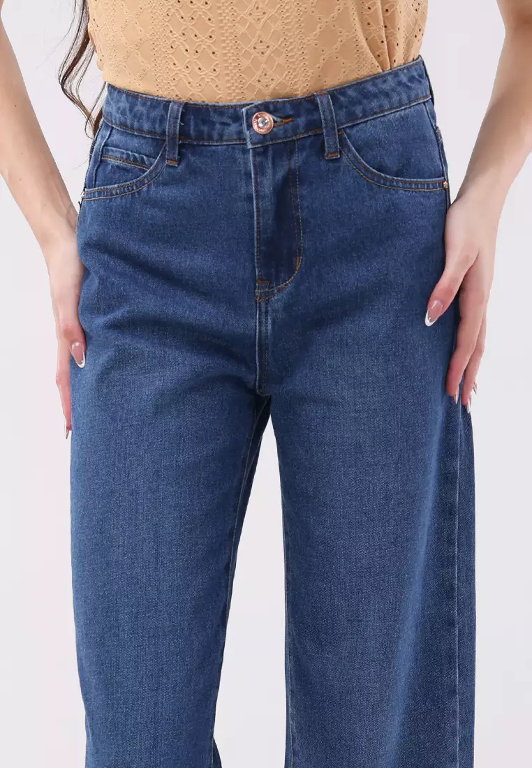 Denim Wide Leg Pants