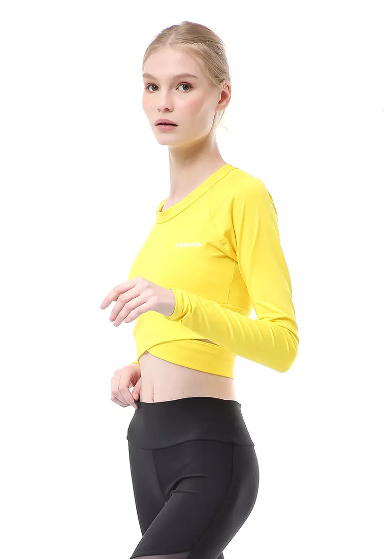 Felisa Baju Senam Aerobik Atasan Wanita Long Sleeve Premium Quality - Kuning