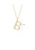 Glamorousky silver 925 Sterling Silver Plated Gold Fashion Simple Alphabet B Pendant with Necklace 097A8AC2CBA61AGS_2
