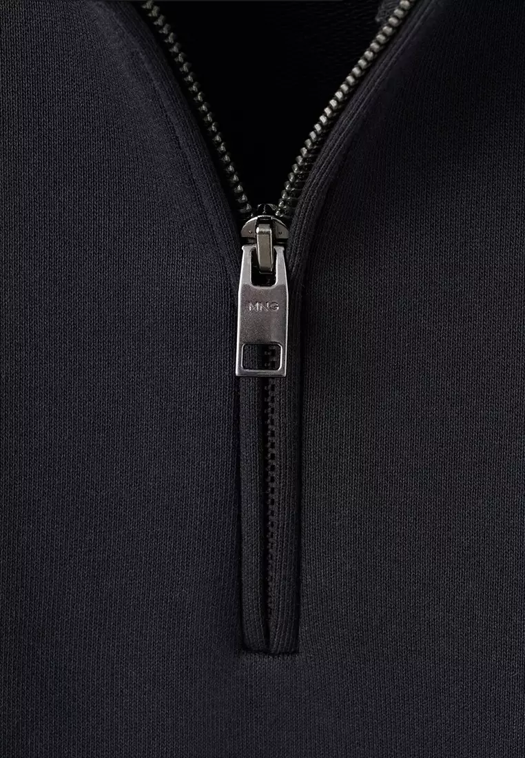 100% Cotton Zip-Neck Sweatshirt
