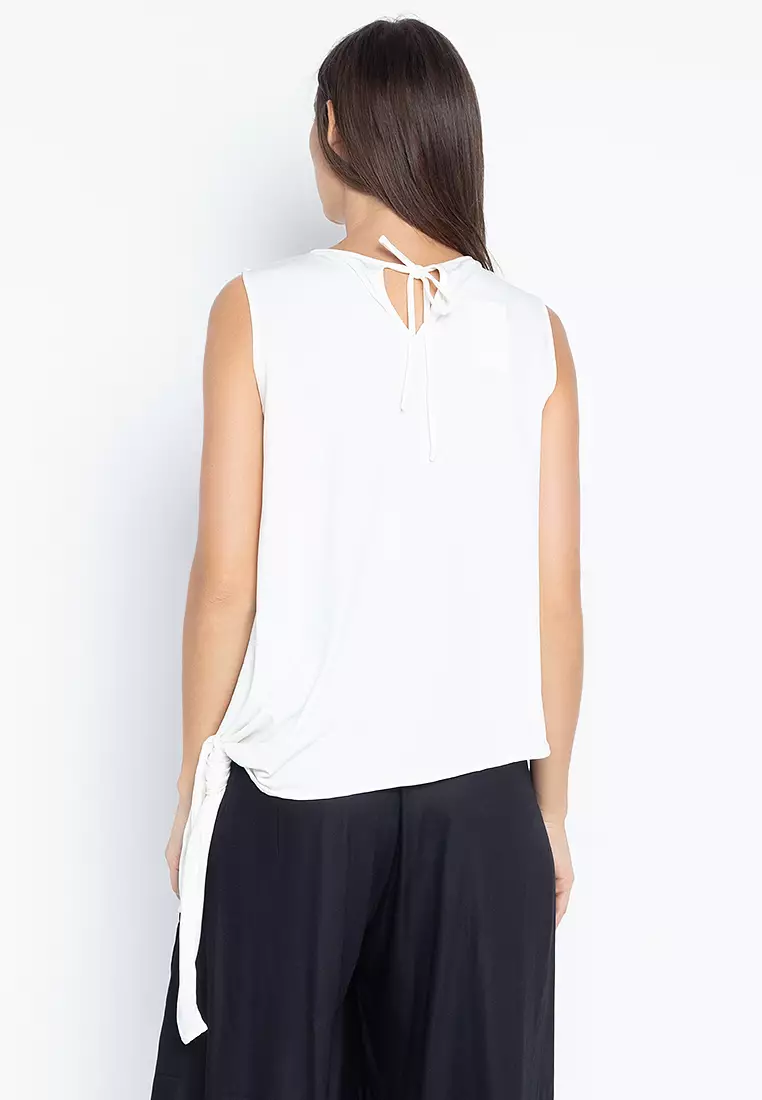 Sleeveless Asymmetric Hem Top