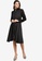 ck Calvin Klein black Wrinkle Free Cotton With Pleated Chiffon Sleeves Dress C2C19AA965DC57GS_4