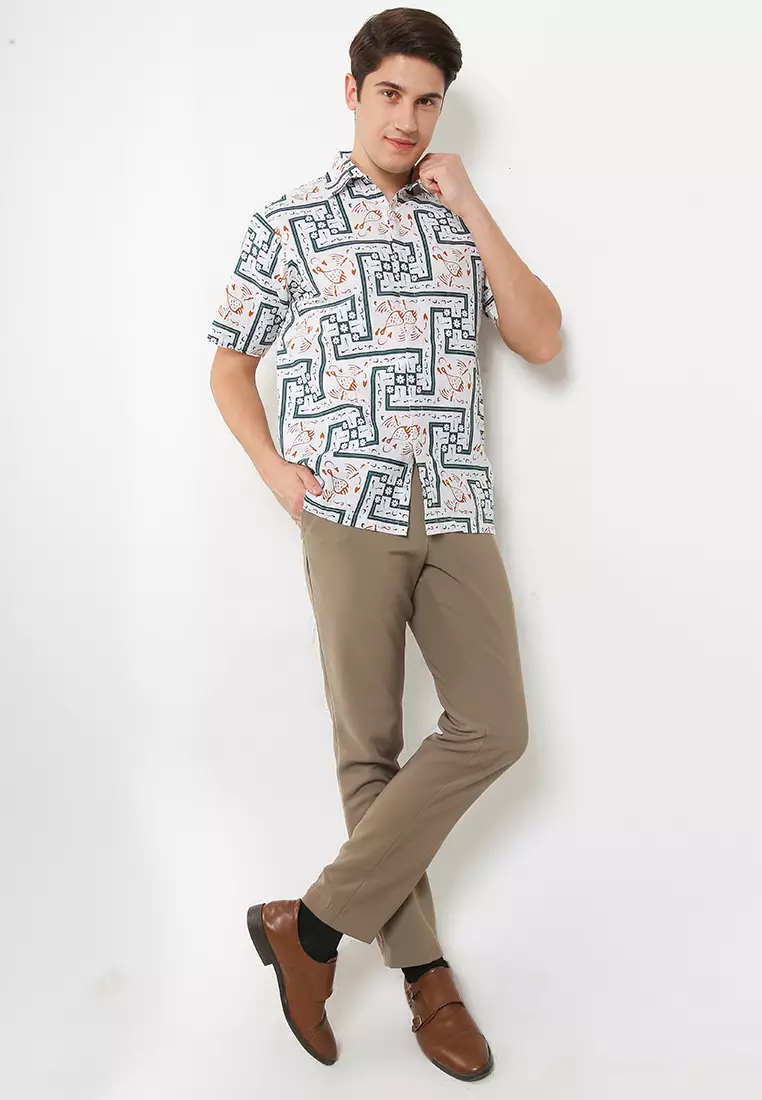 Lemuel Kemeja Batik Premium Pria Casual Modern Lengan Pendek