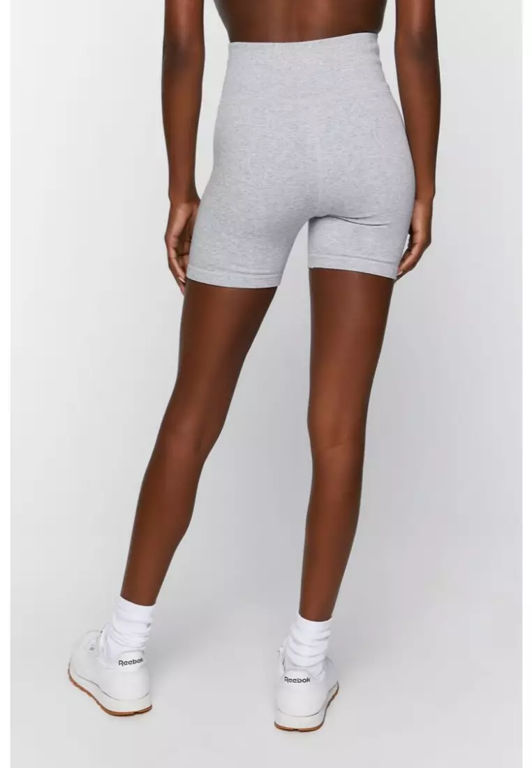 Gray biker shorts forever 21 top