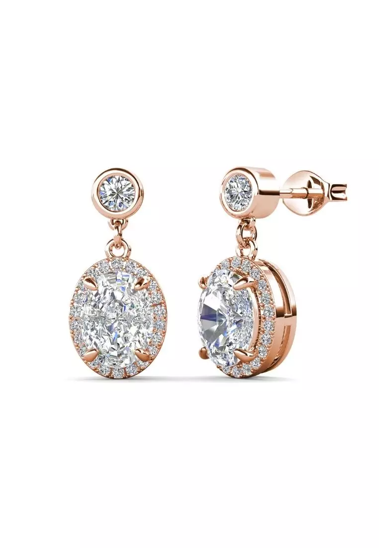 Her Jewellery Persephone Earrings - Crushed Ice Stone made with High-carbon diamond & Zircons