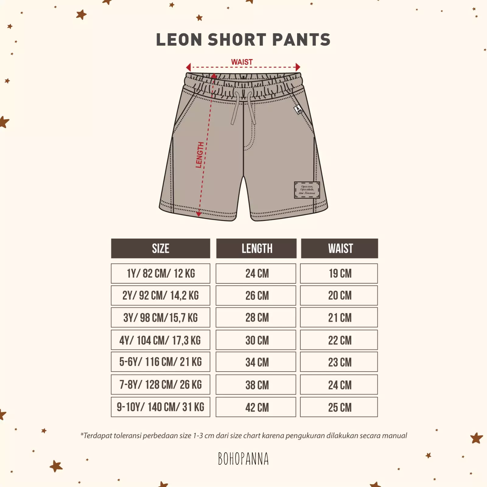 BOHOPANNA - LEON SHORT PANTS - CELANA PENDEK ANAK - BLACK