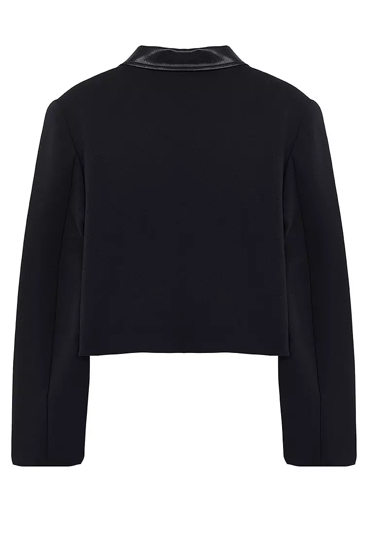 Faux Leather Crop Jacket