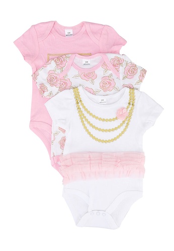 Milliot & Co. pink Greshna Newborn Bodysuits 3-Pack 9CD7AKA24558D8GS_1
