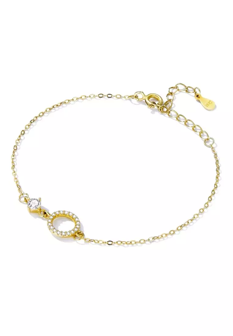 Solid Silver Circlet Gold Layered Bracelet