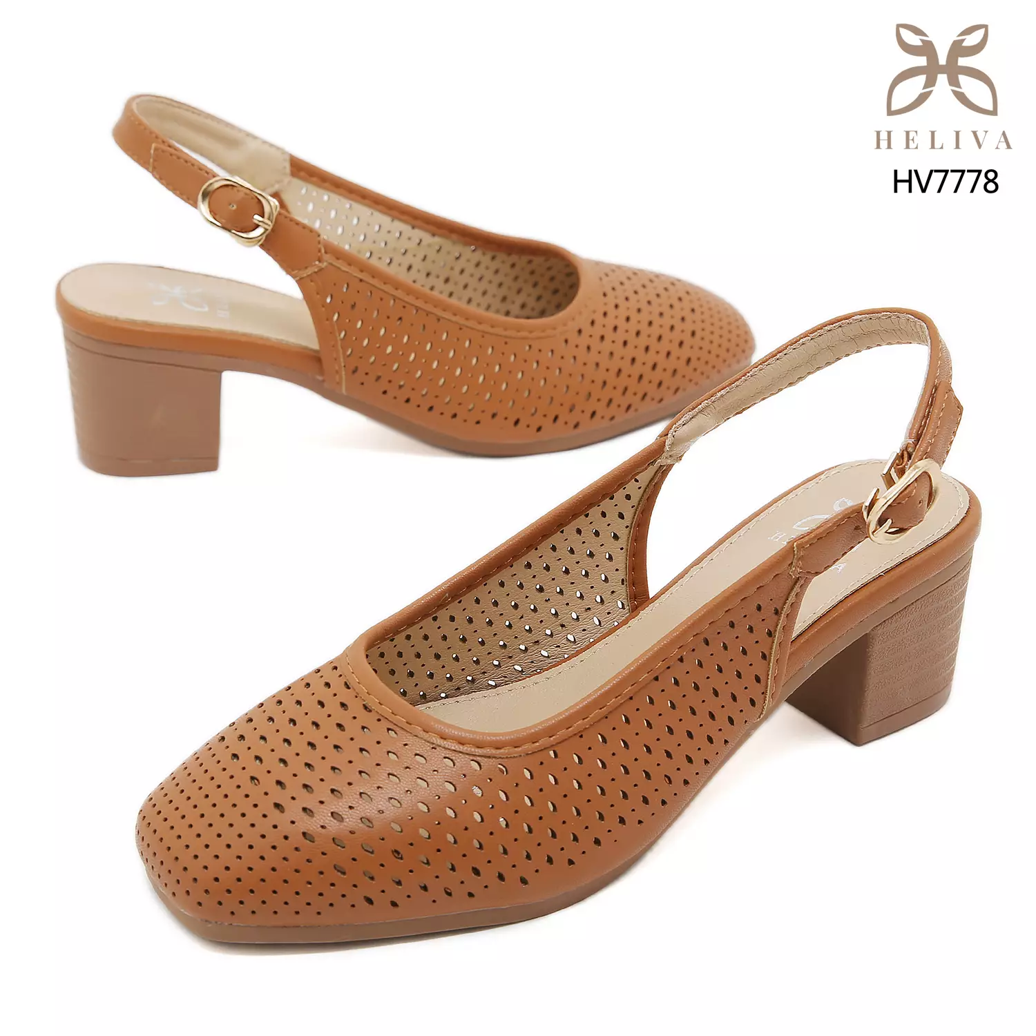 HELIVA REVINA – Laser Cut Slingback Heels HV7778