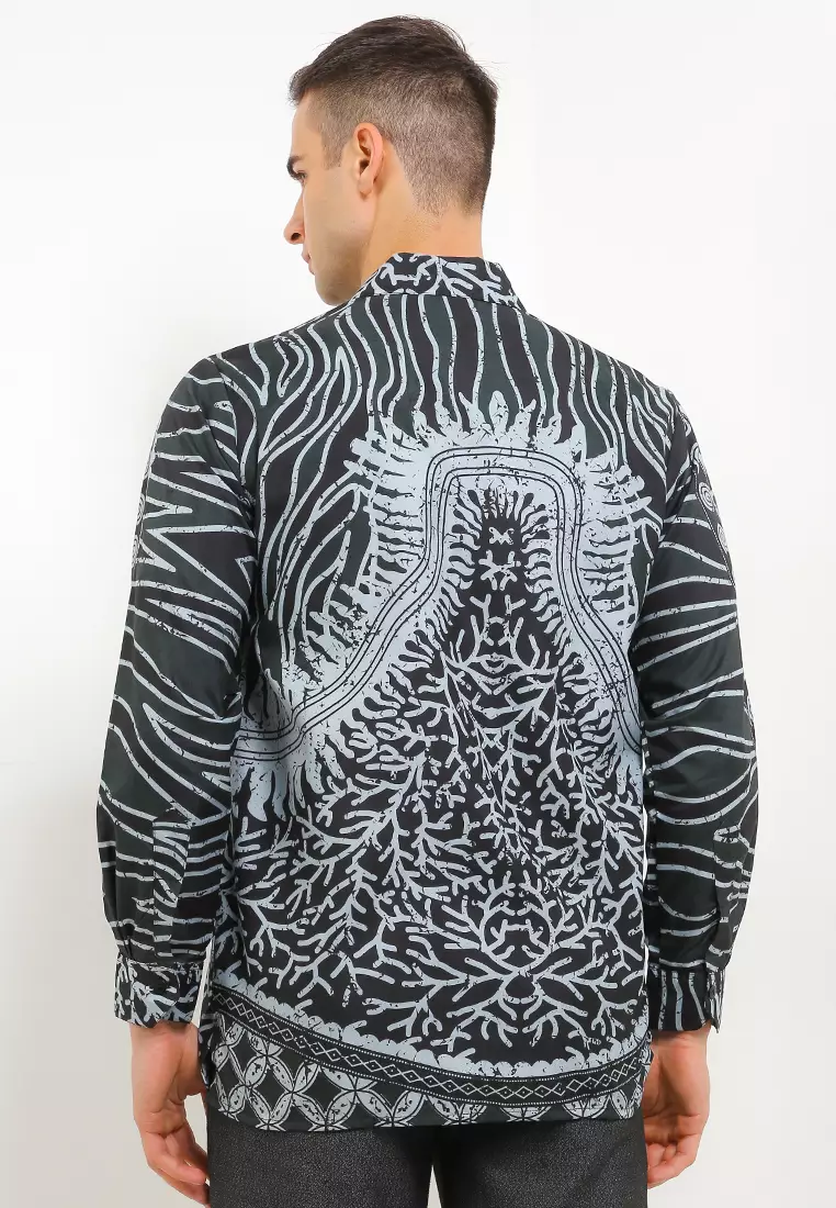 Wirasena Kemeja Batik Exclusive Premium Pria Casual Modern Lengan Panjang
