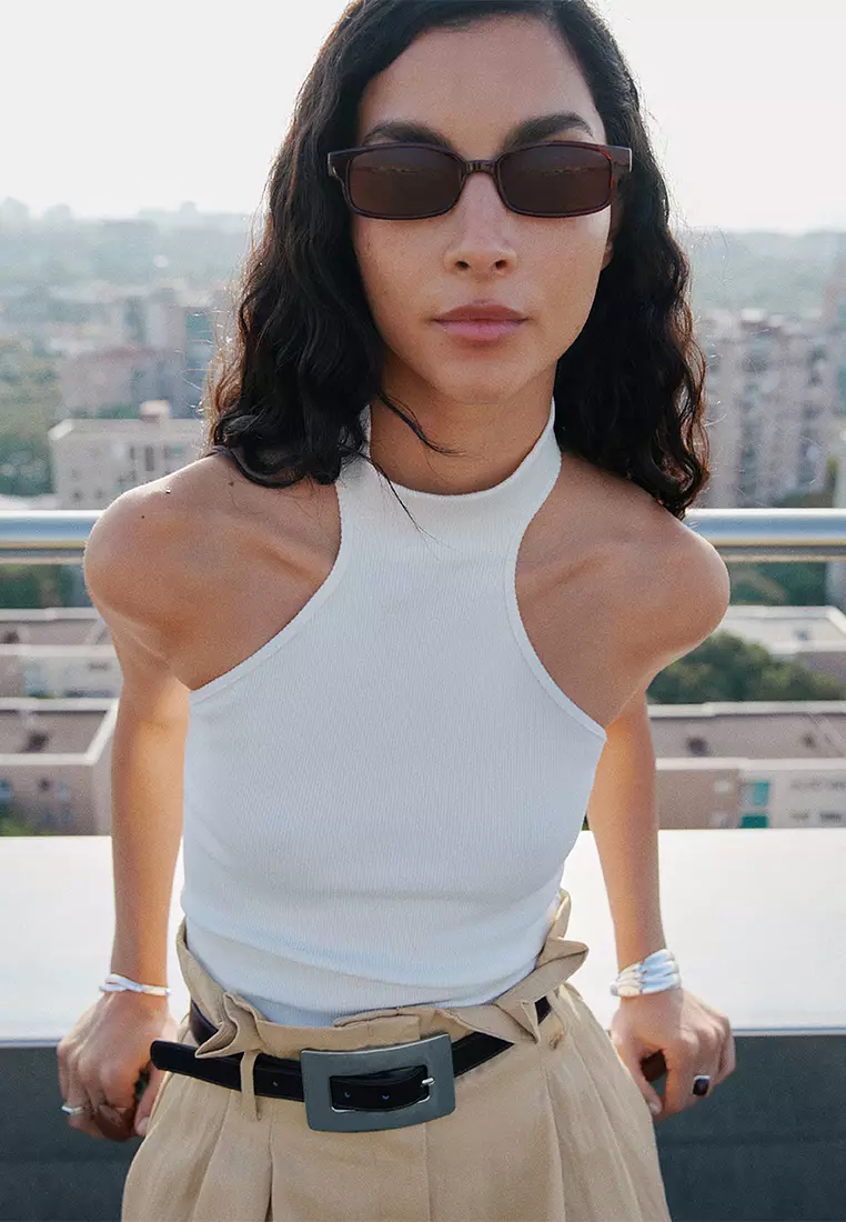 Rectangular-Frame Sunglasses