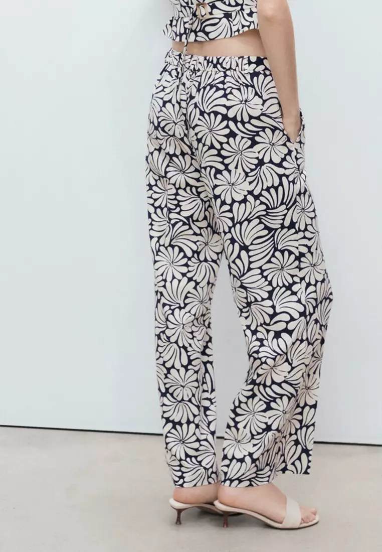 Floral Linen Trousers