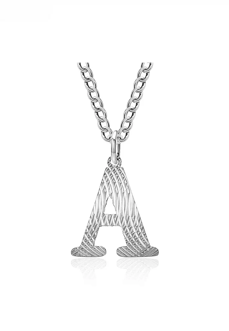 Unisex Design Titanium Steel Alphabet Pendant Necklace JW QF-DZ474