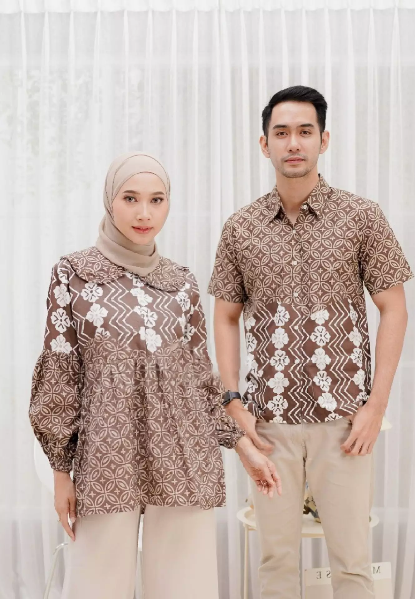 Blouse Batik Dharmarendra Coklat Premium Elegant B.K