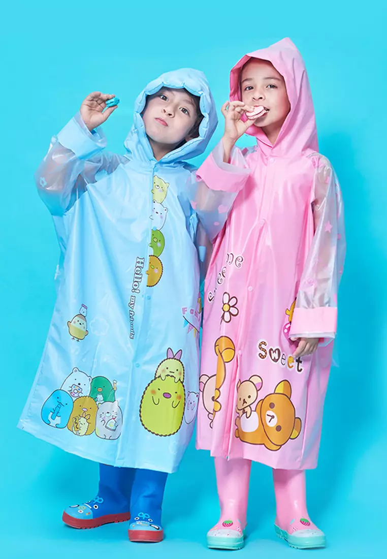 Wakakids Jas Hujan Anak Ransel Kartun Raincoat Mantel Terusan Venrz Biru