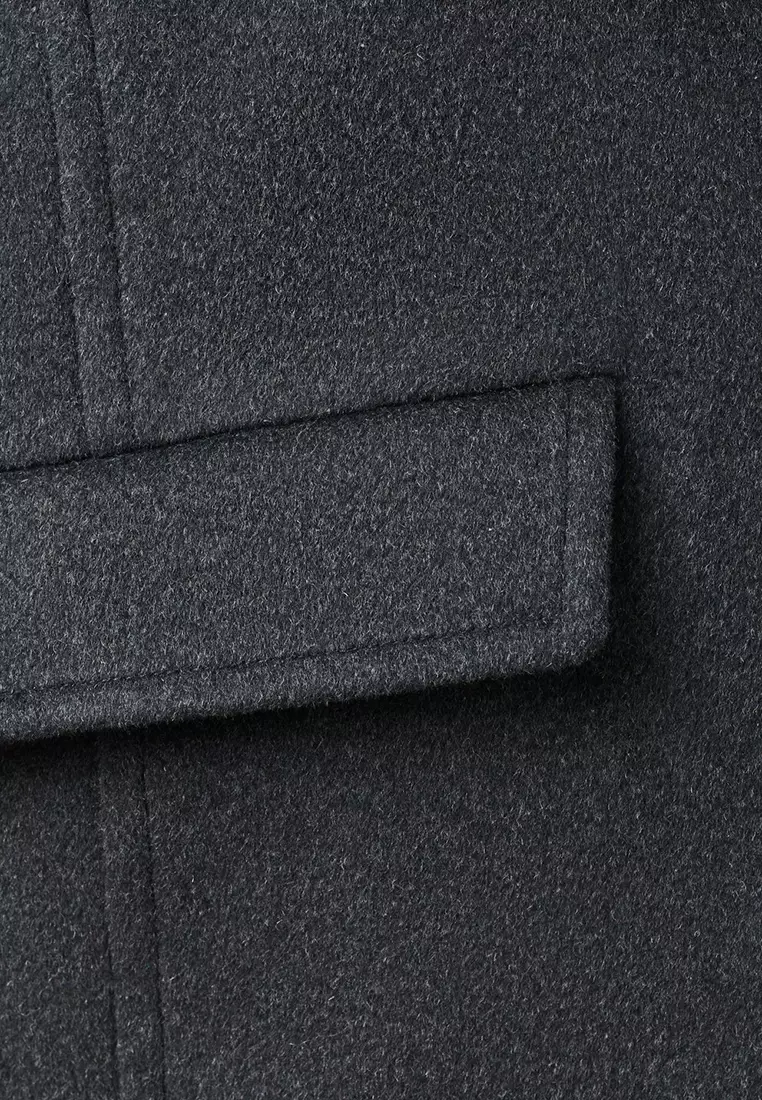 Wool-Blend Coat With Button Fastening