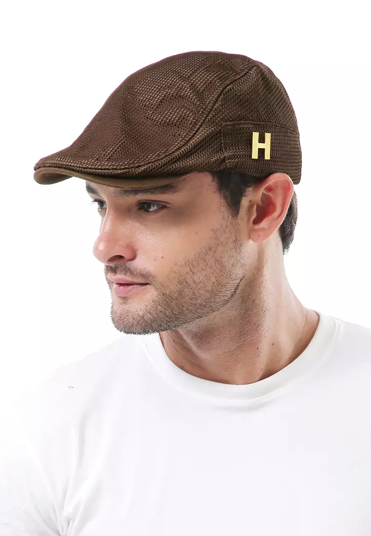 Kai Aksesoris Fashion Topi Pria Wanita Flat Hat Adjustable Strap Material Cotton ORIGINAL - Brown