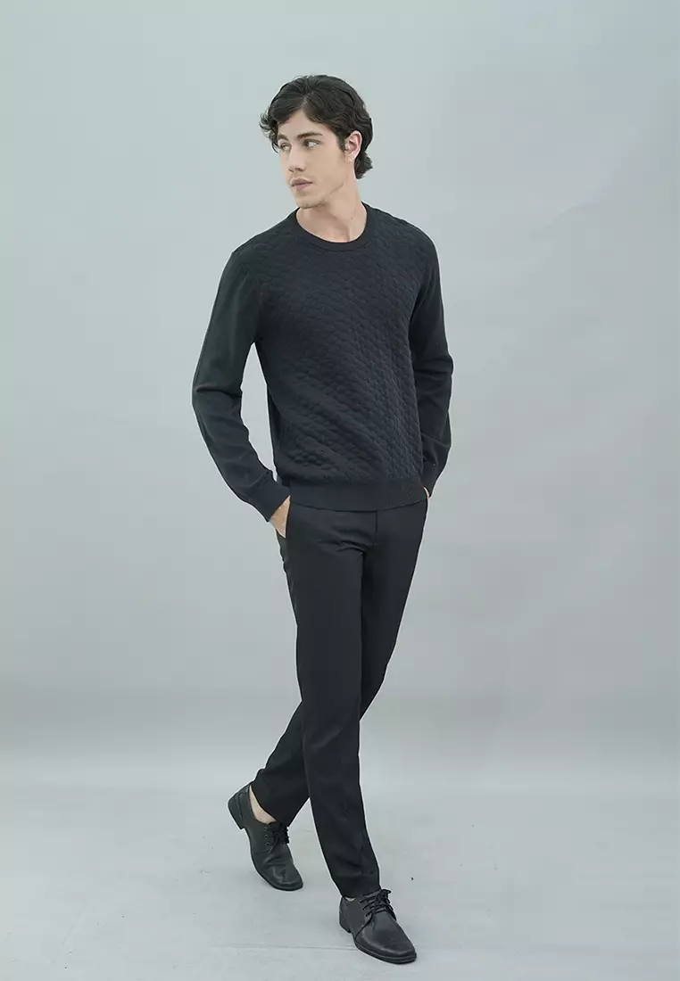 Johnwin - Sweater Pria - Motif - Hitam - FSW.660.D054.001.C-L/S