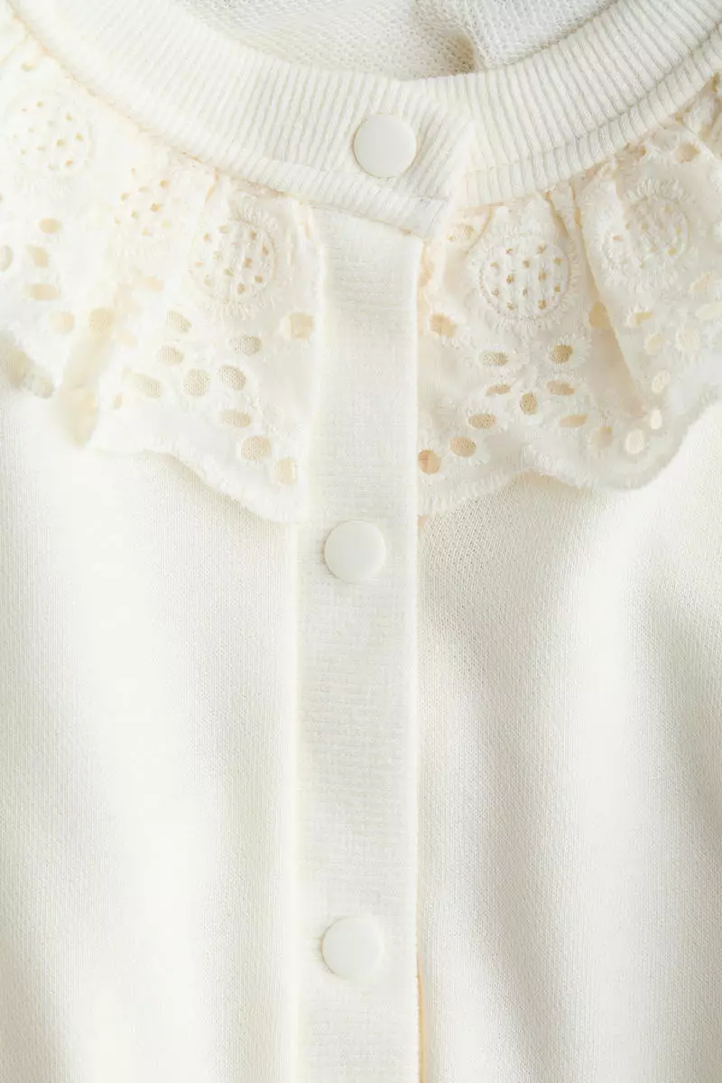 Collared sweatshirt cardigan