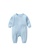 AKARANA BABY blue Quality Newborn Baby Long Sleeve Bodysuit / Baby Sleepwear One-Piece Double Sided Dupion Cotton - Blue 6E2F4KA58BEB2FGS_1