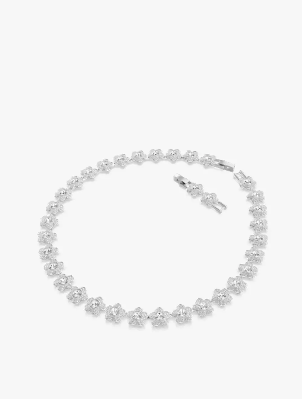 Ariana Grande x Swarovski necklace, Round cut, Flower, White, Rhodium plated