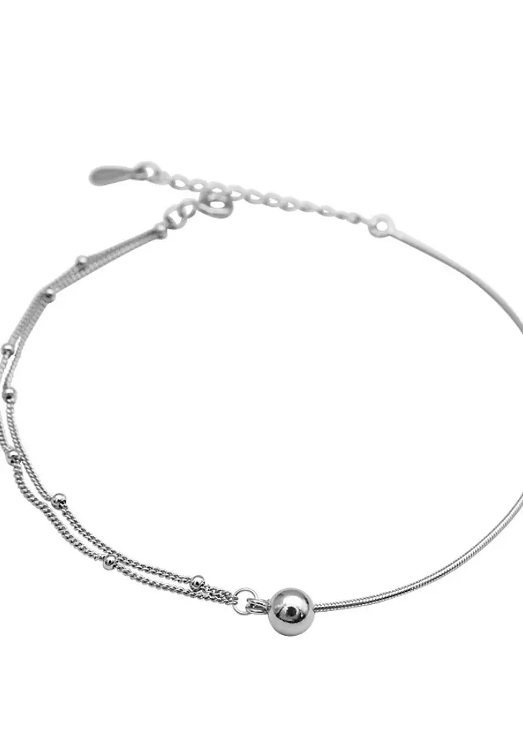 Gold and store silver anklet