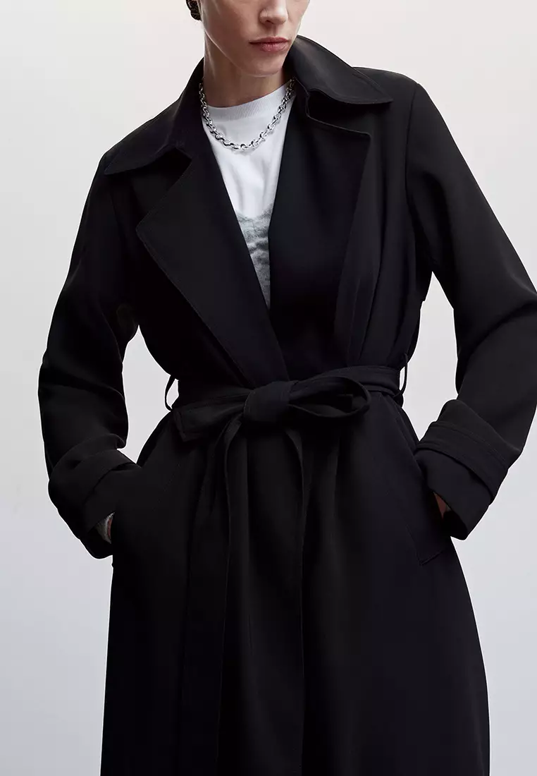 Buy Mango Belt Flowy Trench Coat 2024 Online ZALORA Philippines