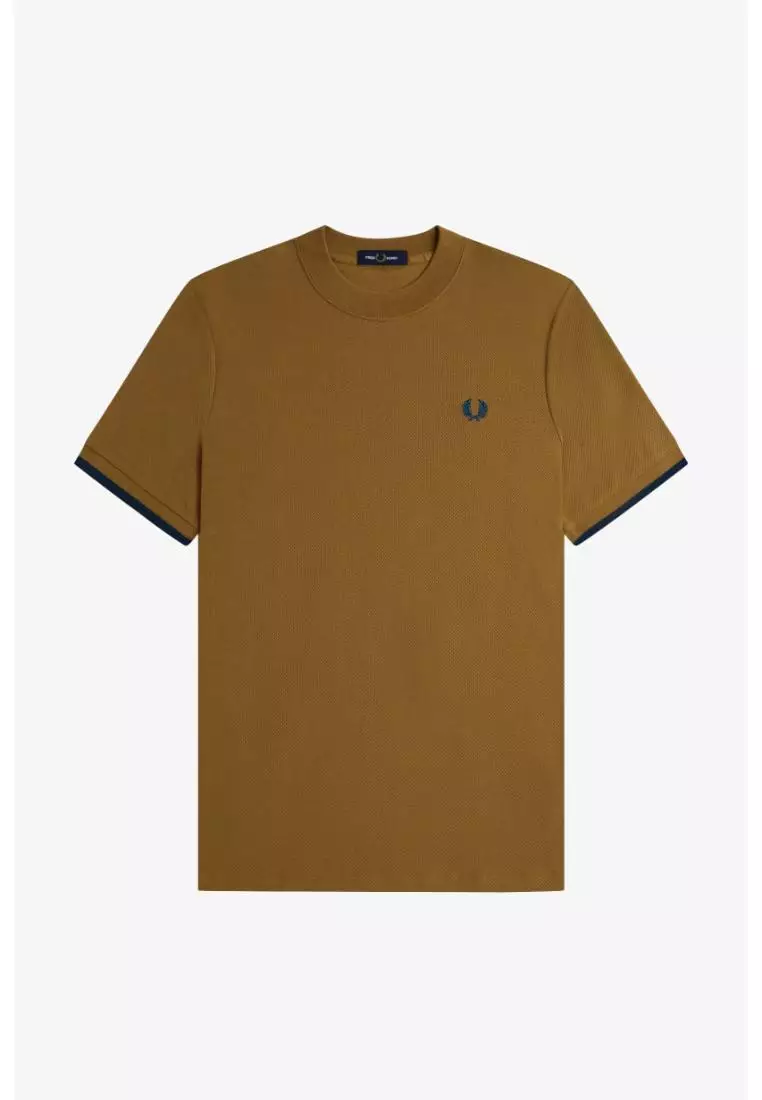 Fred Perry M4654 Tipped Cuff Pique Shirt (Shaded Stone)