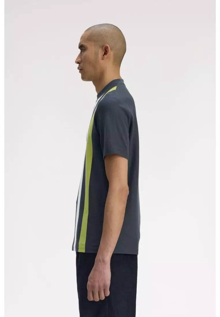 Fred Perry M1761 Vertical Stripe T-Shirt (Anchor Grey)
