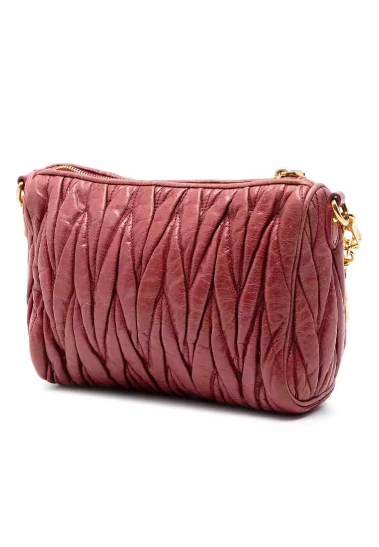 Pre-Loved Miu Miu Matelasse Leather Shoulder Bag