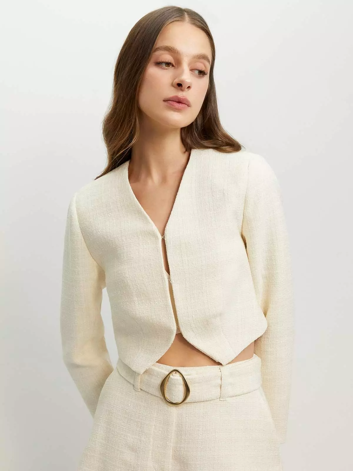 Tweed Blazer - Ivory