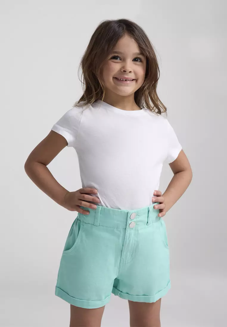 Paperbag Denim Shorts for Girls