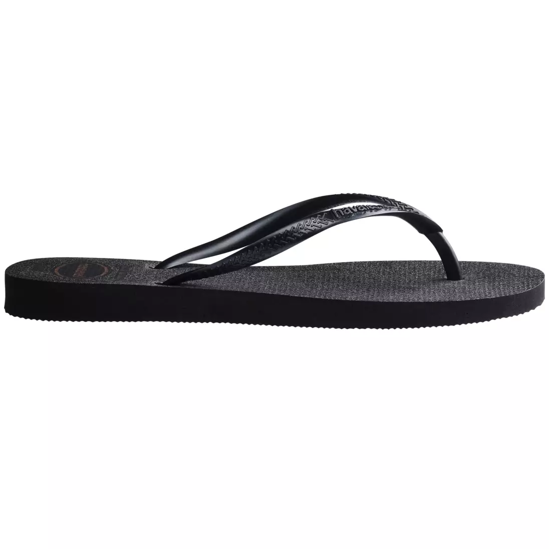 [ONLINE EXCLUSIVE] Havaianas Slim Gloss Black / Silver / Black - Sandal Wanita