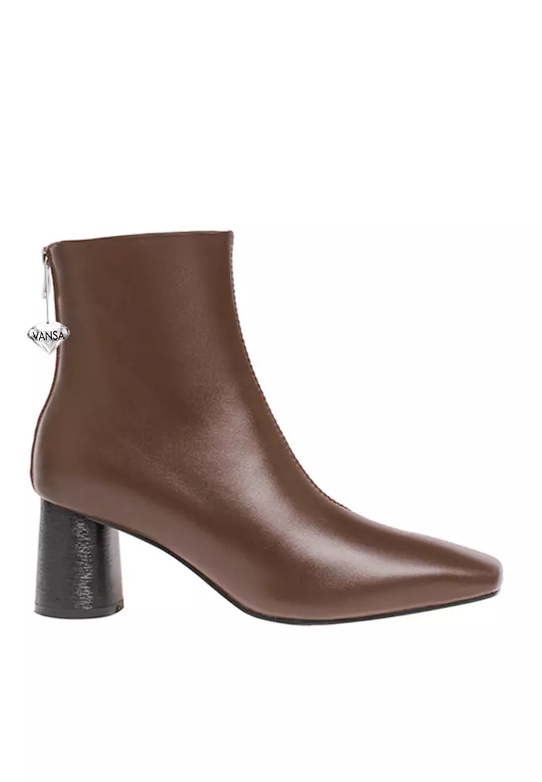 Discount on Twenty Eight Shoes  shoes - SKU: VANSA Top Layer Cowhide Square Toe Boots VSW-B-93229