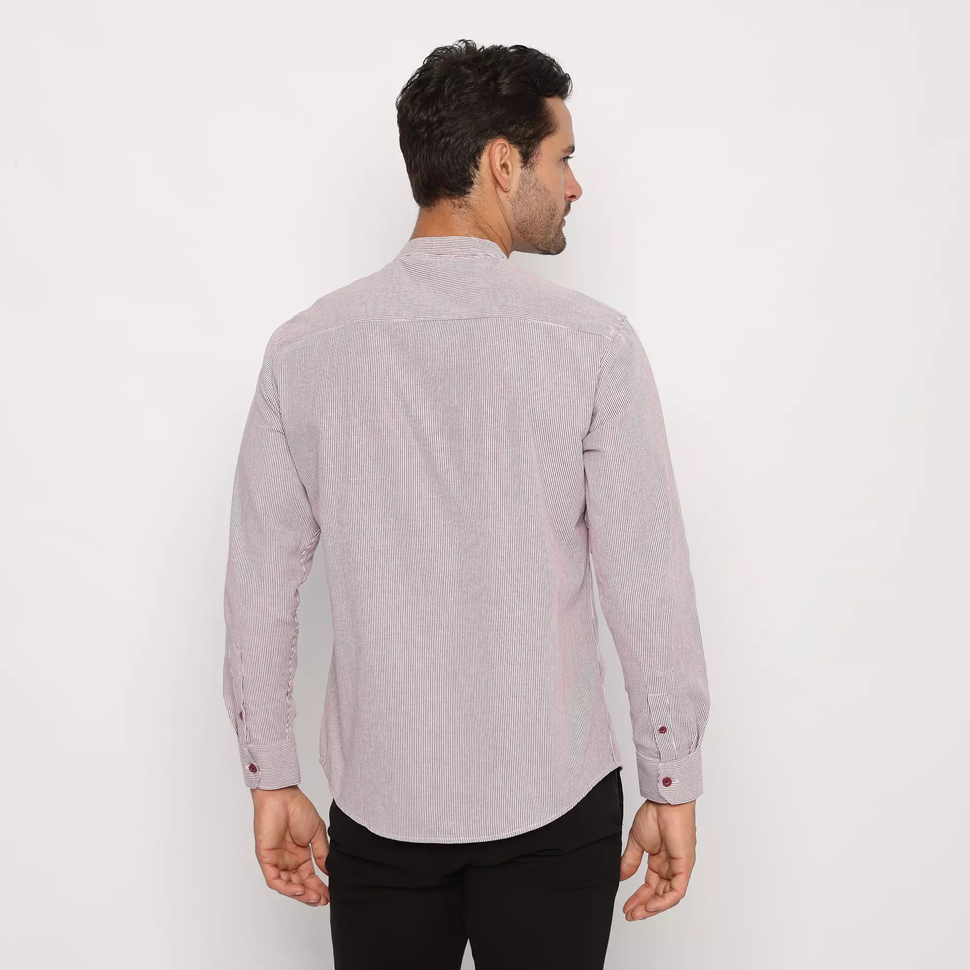 Platini Kemeja Koko Pria Lengan Panjang Katun Maroon 961165