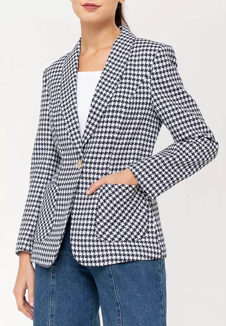 Houndstooth Blazer Jacket