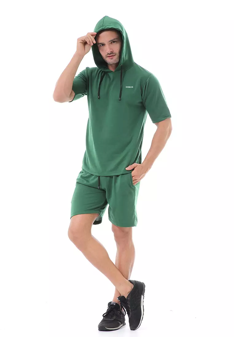 Vincent Setelan Hoodie Pria Sweatshirt Set Casual Motif Polos Material Baby Terry ORIGINAL - Green