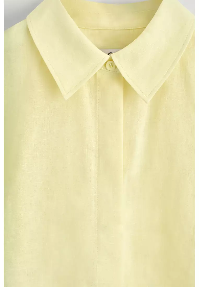 OVERSIZED SHORT-SLEEVED LINEN SHIRT
