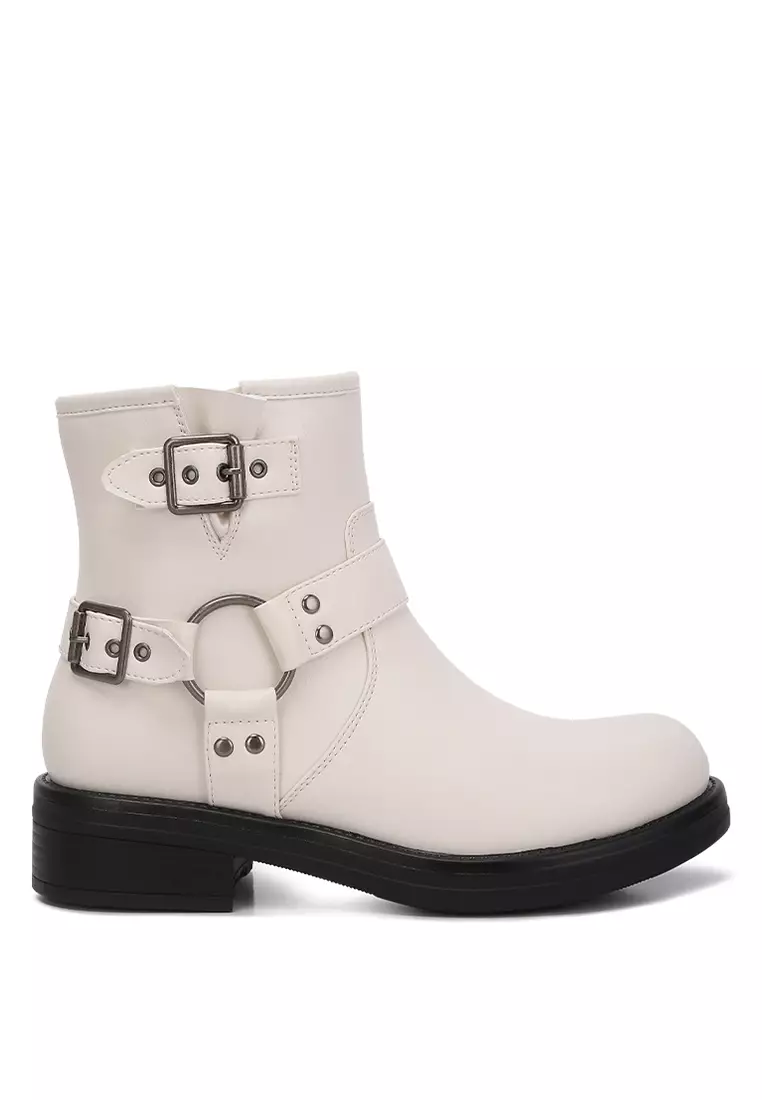 Discount on London Rag  shoes - SKU: Brushed Faux Leather Pin Buckle Boots