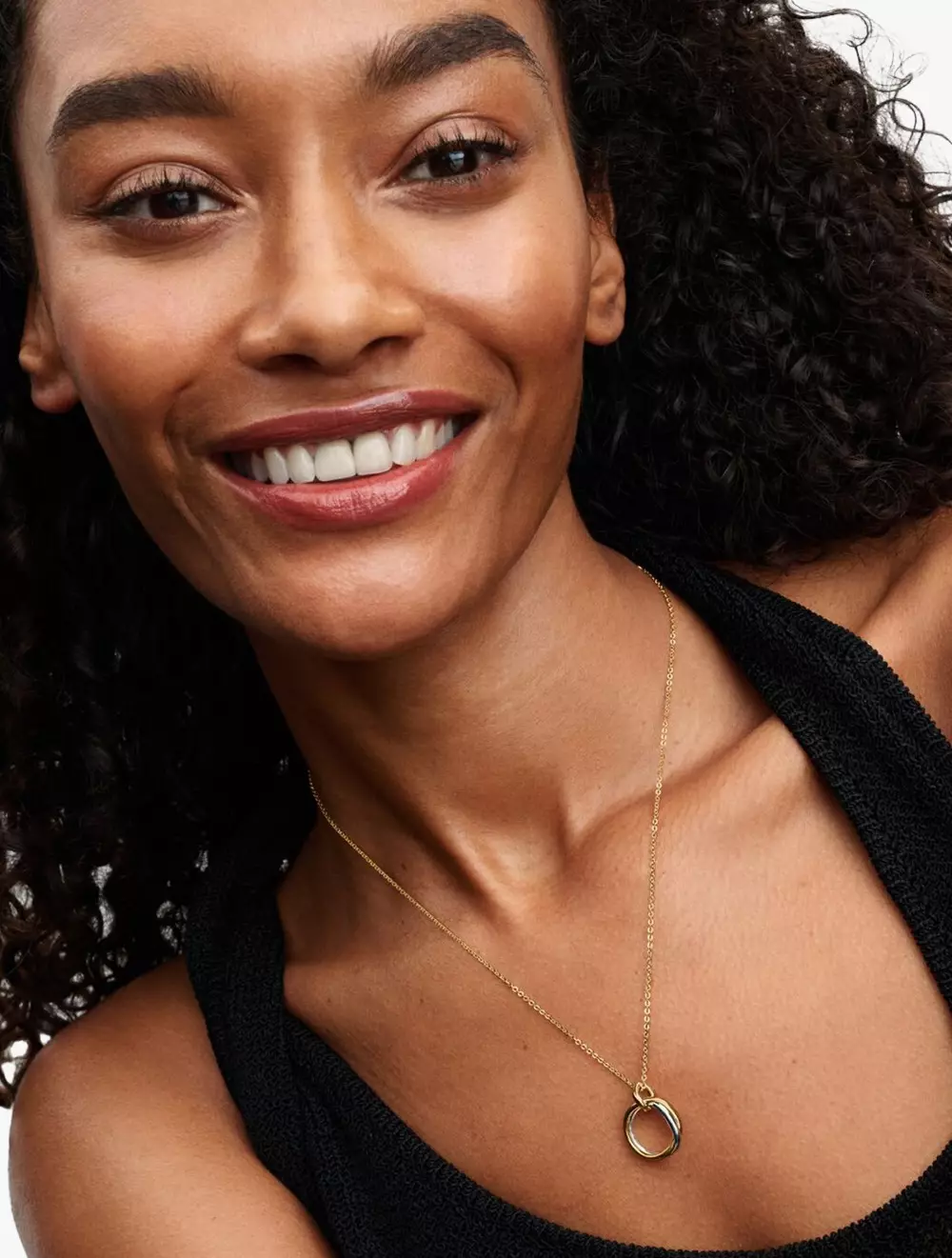 Organically shaped sterling silver and 14k gold-plated pendant necklace