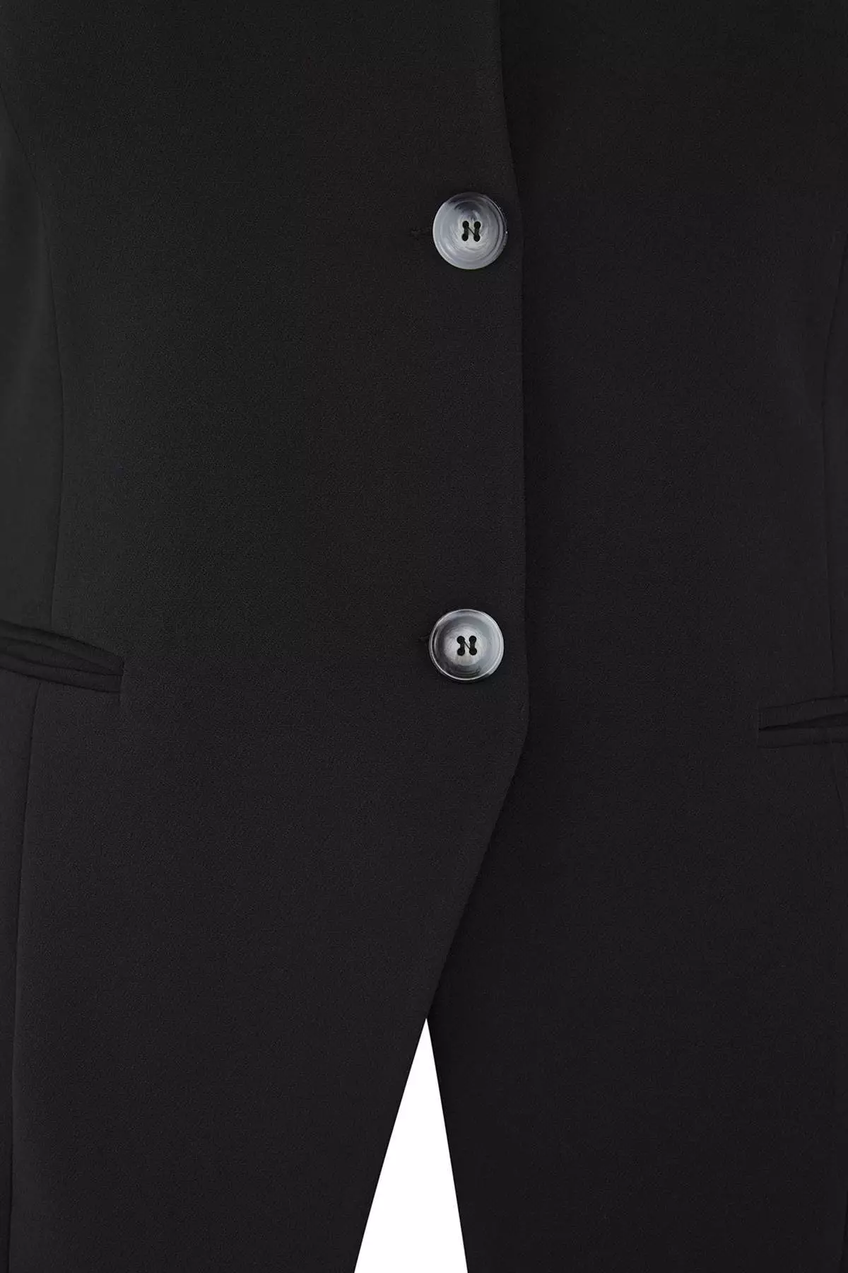 Black Long Woven Plus Size Jacket Tbbaw26Ag00009