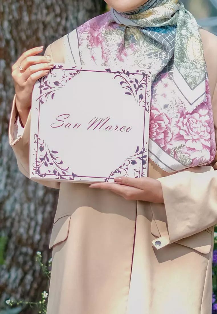 Gardenia Signature Square Voile Scarf Hijab Segi Empat Daisy Cream