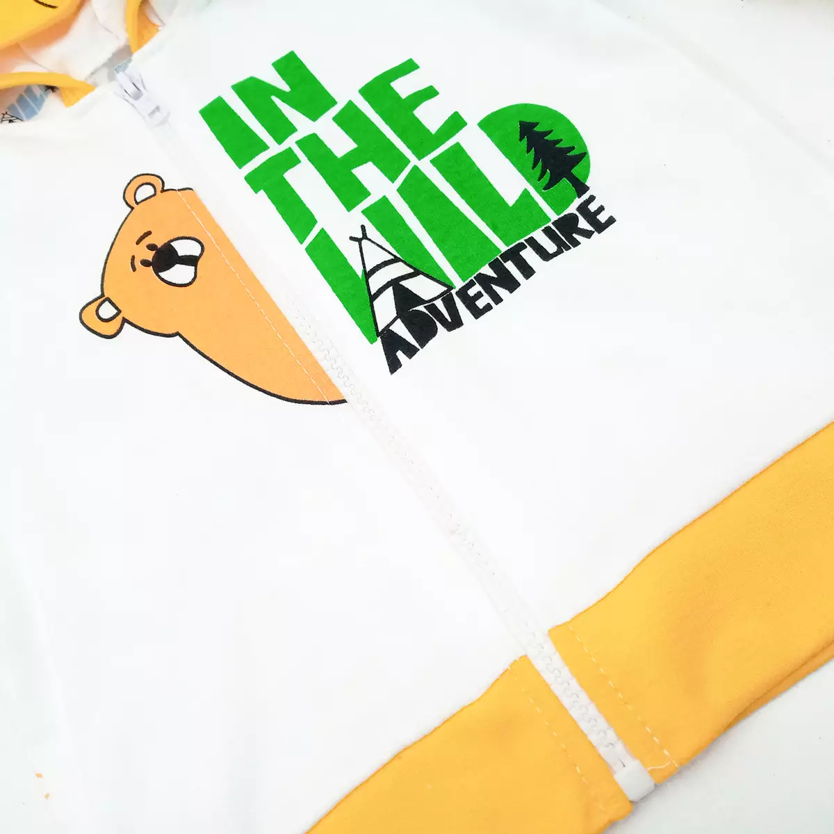 Wakakids Jaket Bayi Laki Laki Usia 6 Bulan Hingga 12 Bulan Sweater Anak Motif Bear Wild 4084 Kuning