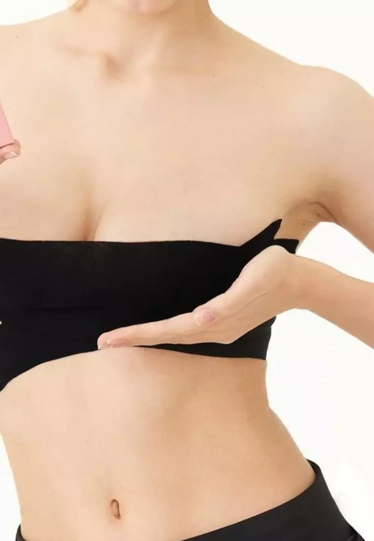 Premium Non Adhesive Nipple Cover + 5cm Body Tape Roll + Clothes Tape Lingerie in Black