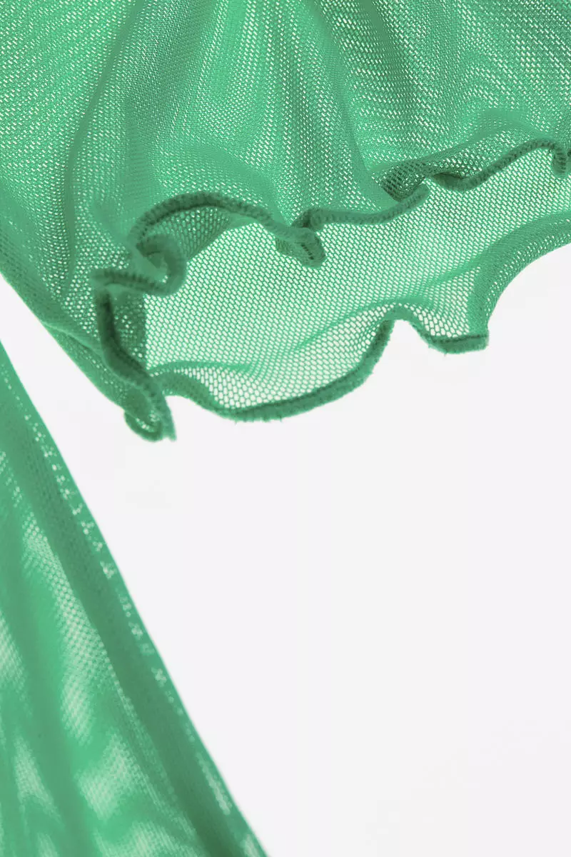 Tie-detail mesh tunic