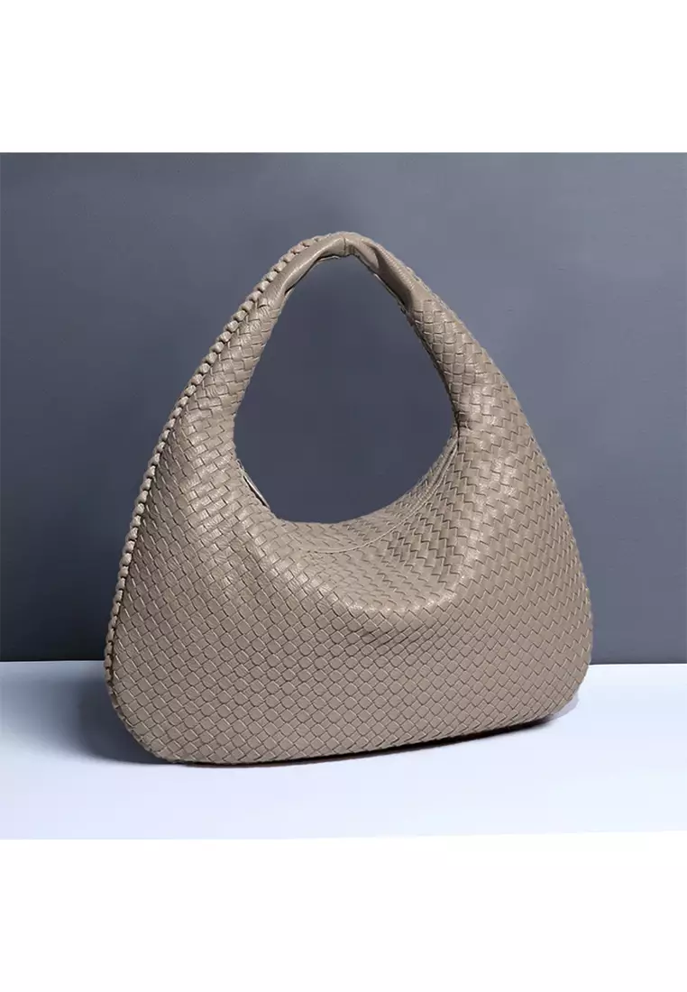 Faux Leather Woven Hobo Bag CX626