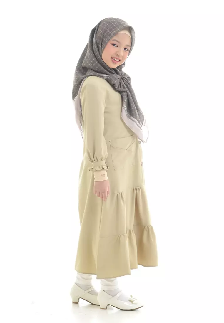 Rabbani - Gamis Dress Muslim Anak Byakta Exclusive French Vanilla