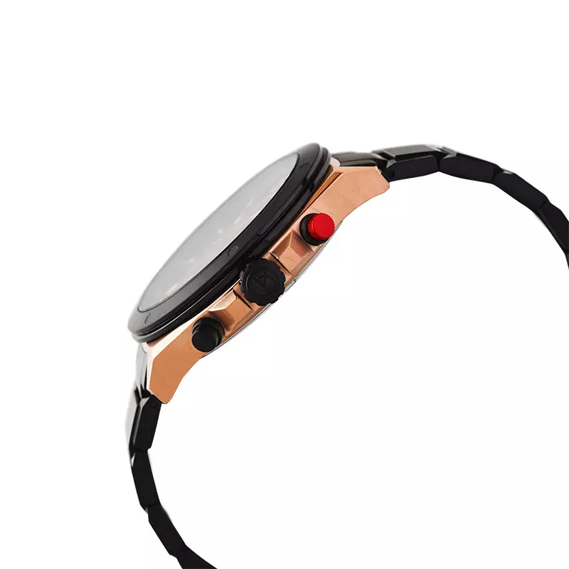 Jam Tangan Pria Alexandre Christie Chronograph AC 6674 MC BBRBA Men Black Dial Black Stainless Steel Strap